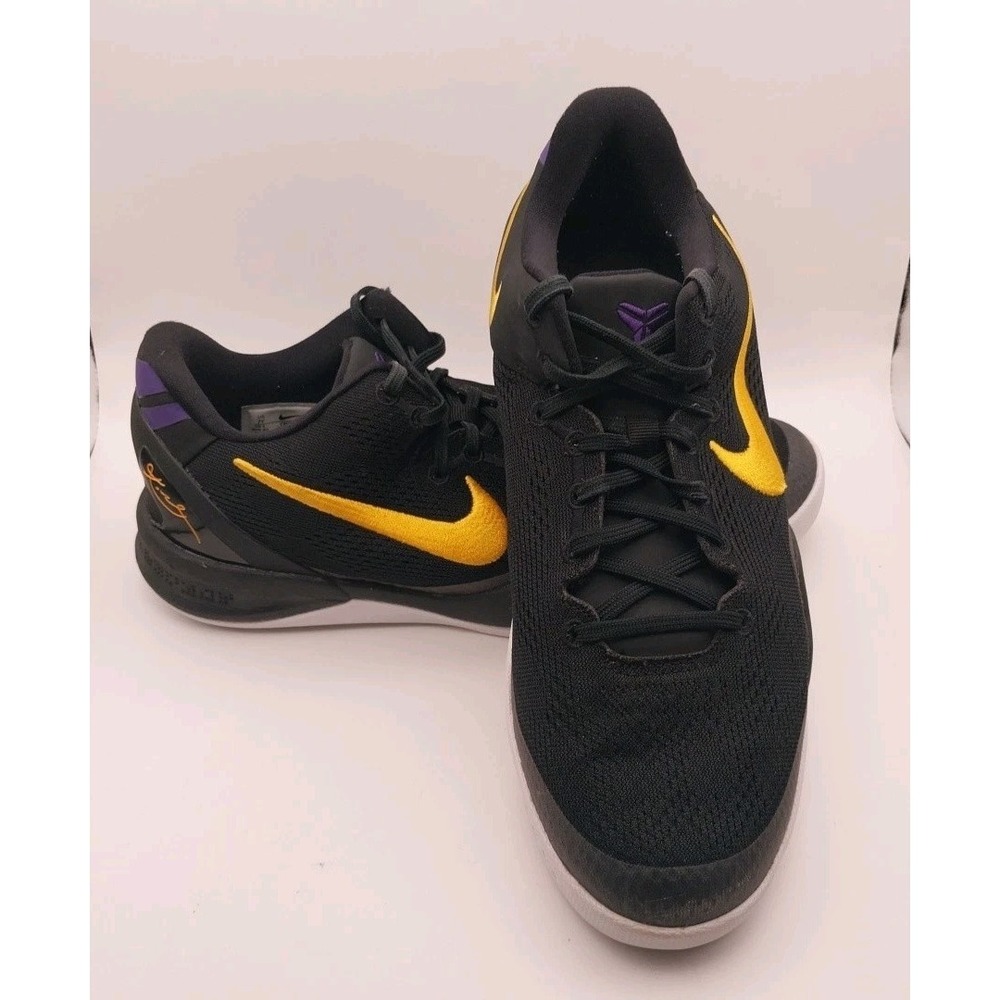 Size 7 (GS) - Nike Kobe 8 Protro "Lakers Away" Black Youth -Size 7Y EUC